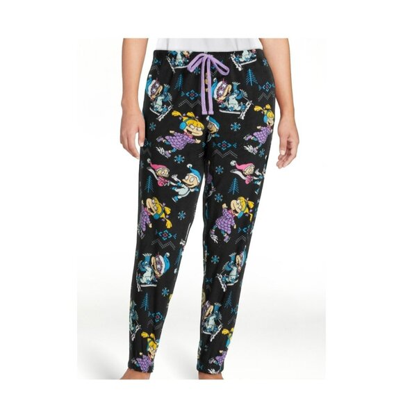 Rugrats Women's Plush Sleep Drawstring Multicolored Soft Joggers SZ Small - Picture 2 of 5